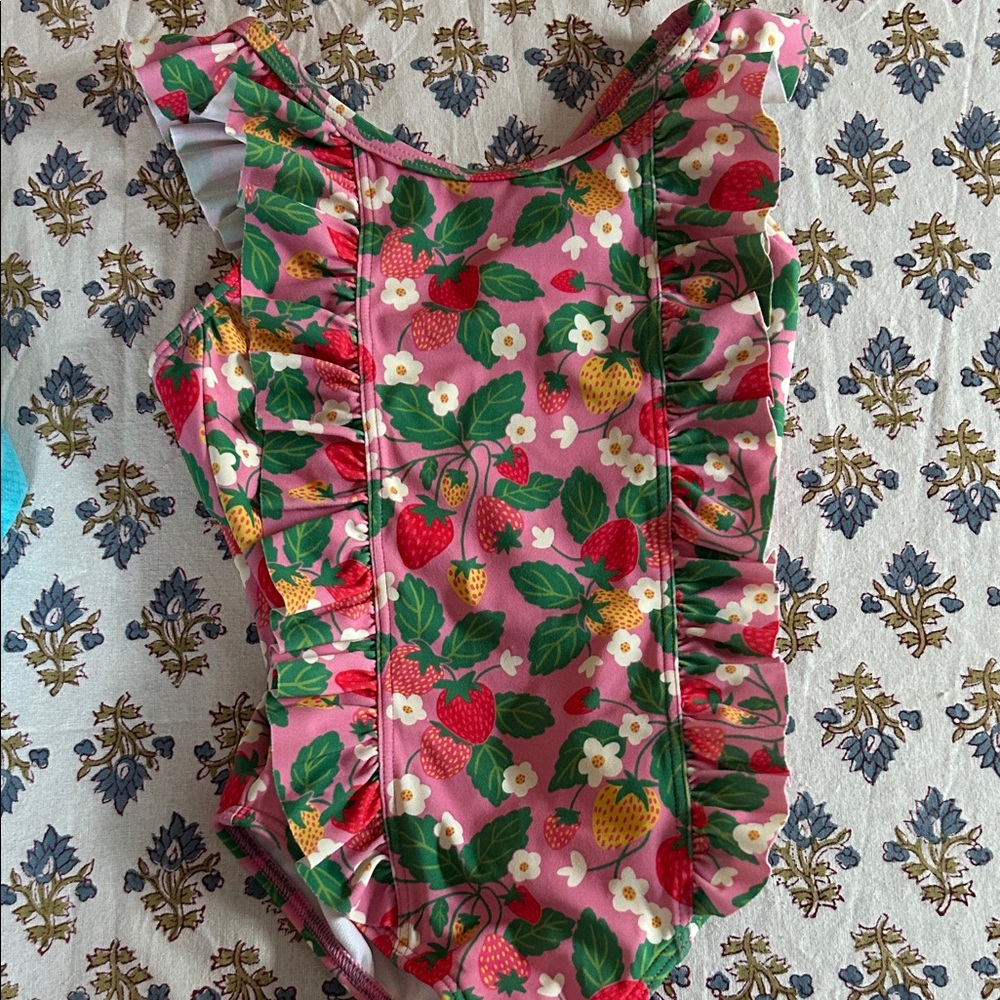Baby Boden strawberry bathing suit